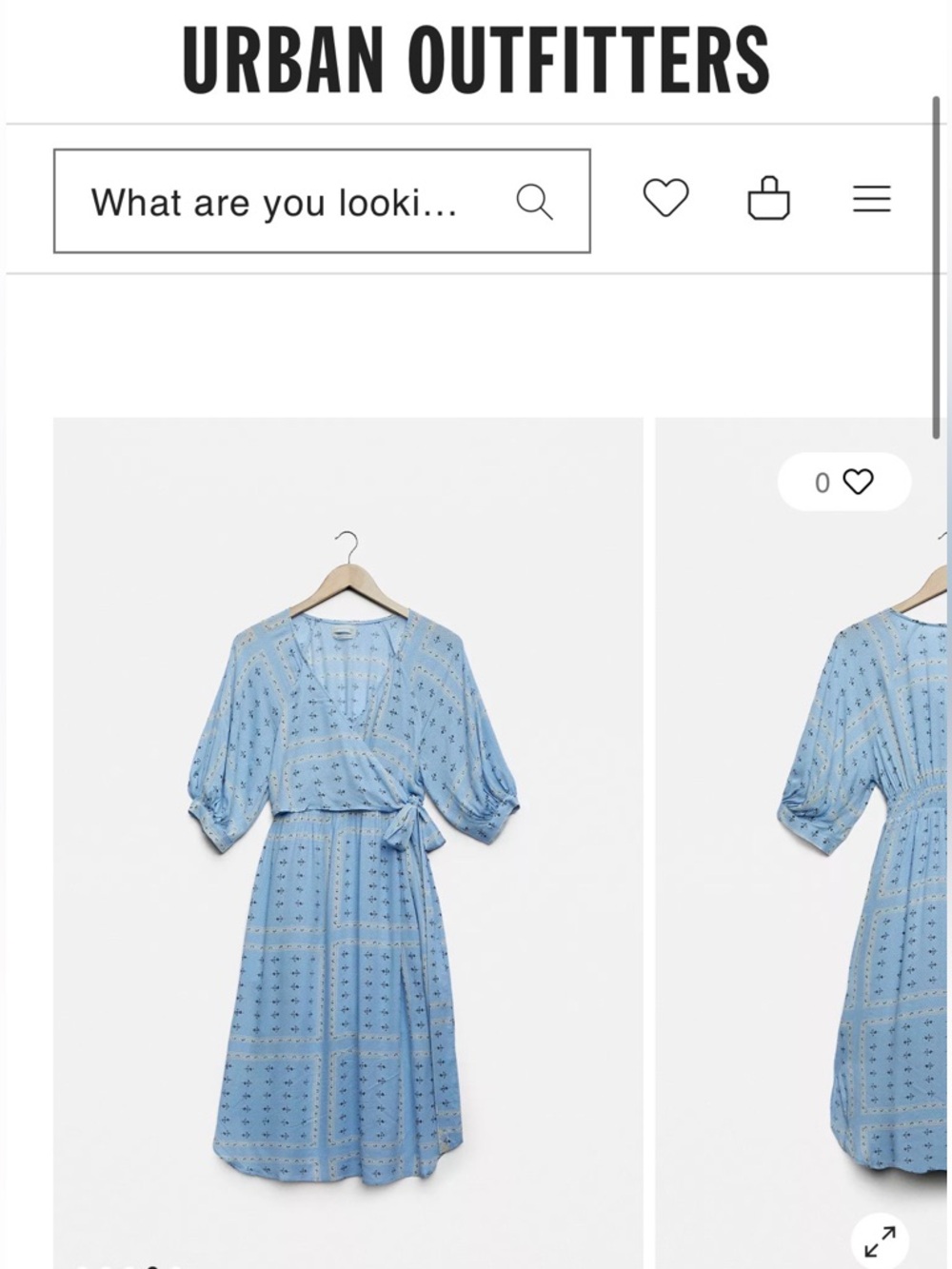 UO Joey Bandana Midi Dress – Light Blue Women Size M